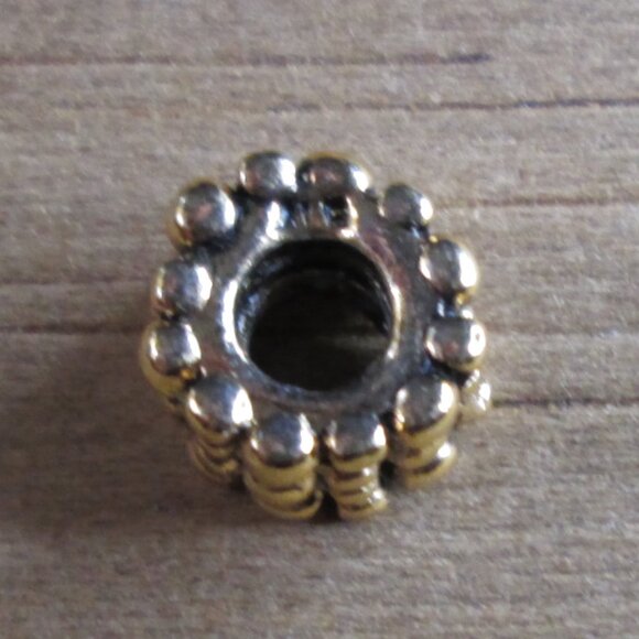 Gold Plated Sterling Silver Beaded European Charm with Crystals - Picture 6 of 6